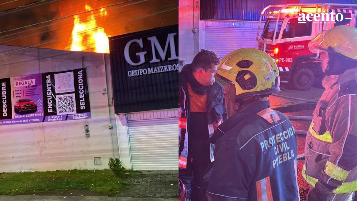 Se incendia un lote de autos en el Bulevar Hermanos Serdán