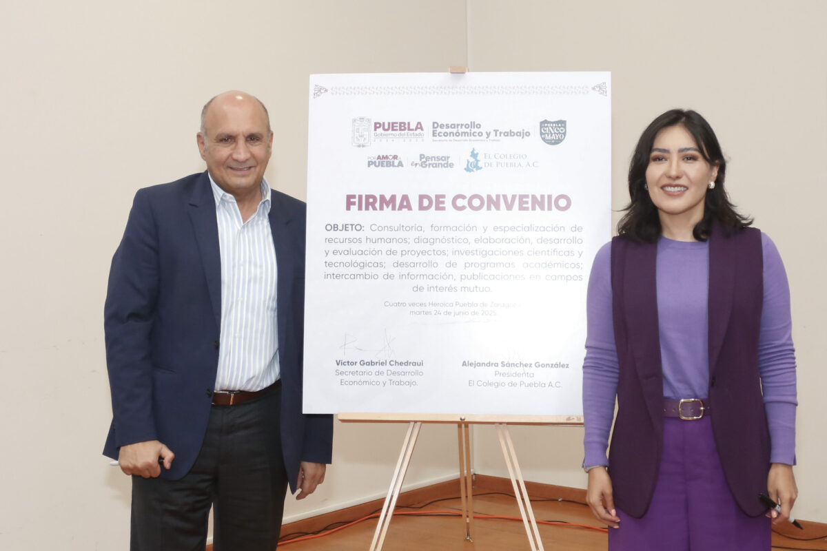 La Secretaría de Desarrollo Económico y Trabajo (Sedetra) firmó los convenios de colaboración con el Colegio de Puebla y el Instituto Poblano de Pueblos Indígenas