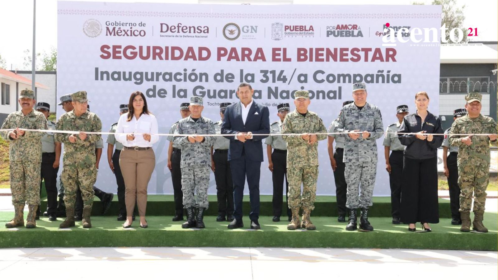 Armenta inaugura cuartel de la Guardia Nacional y destaca disminución de incidencia delictiva en Puebla