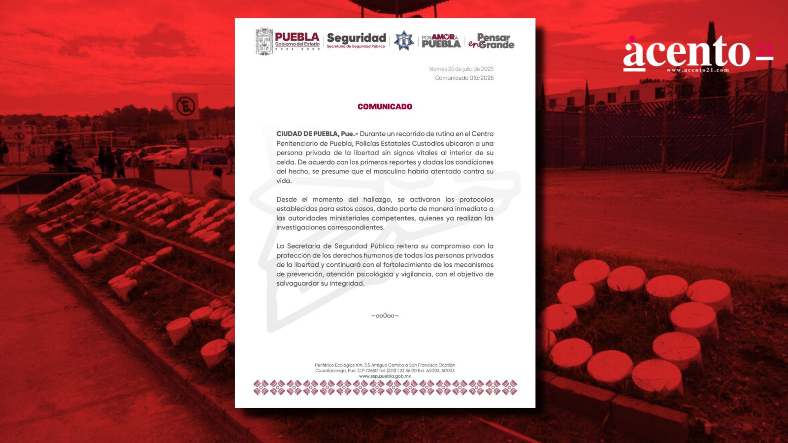 Encuentran muerto a reo del penal de San Miguel dentro de su celda