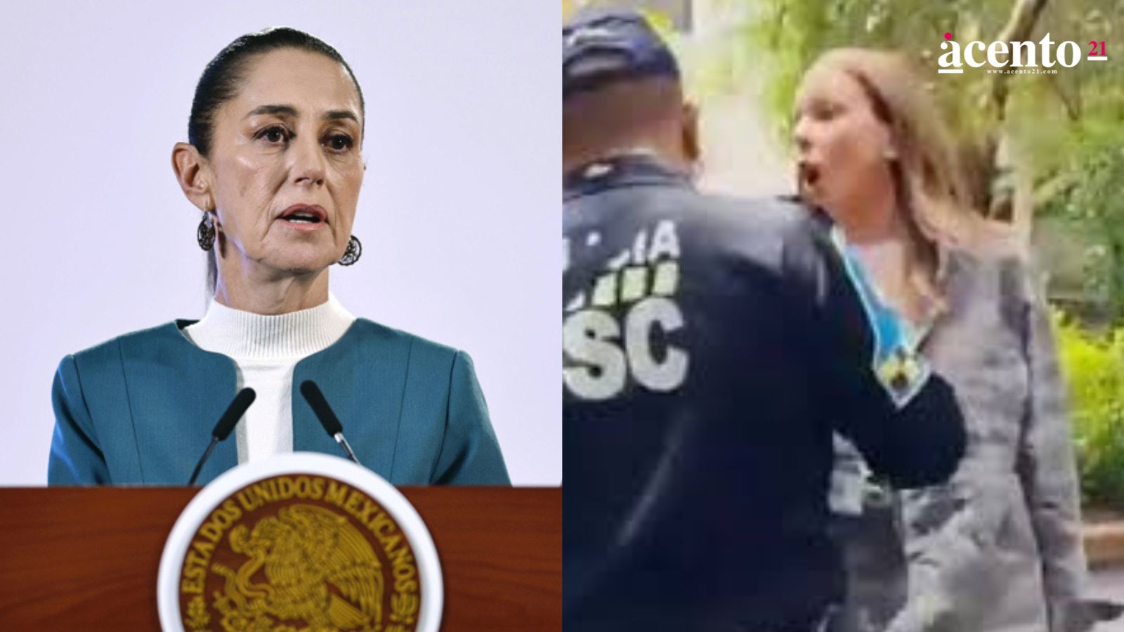 Sheinbaum condena agresiones de Lady Racista contra policía - Acento 21