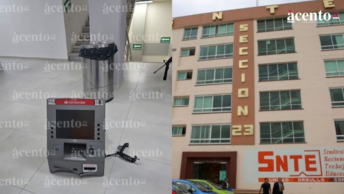 Criminales intentan robar cajero automático de las oficinas del SNTE en Puebla