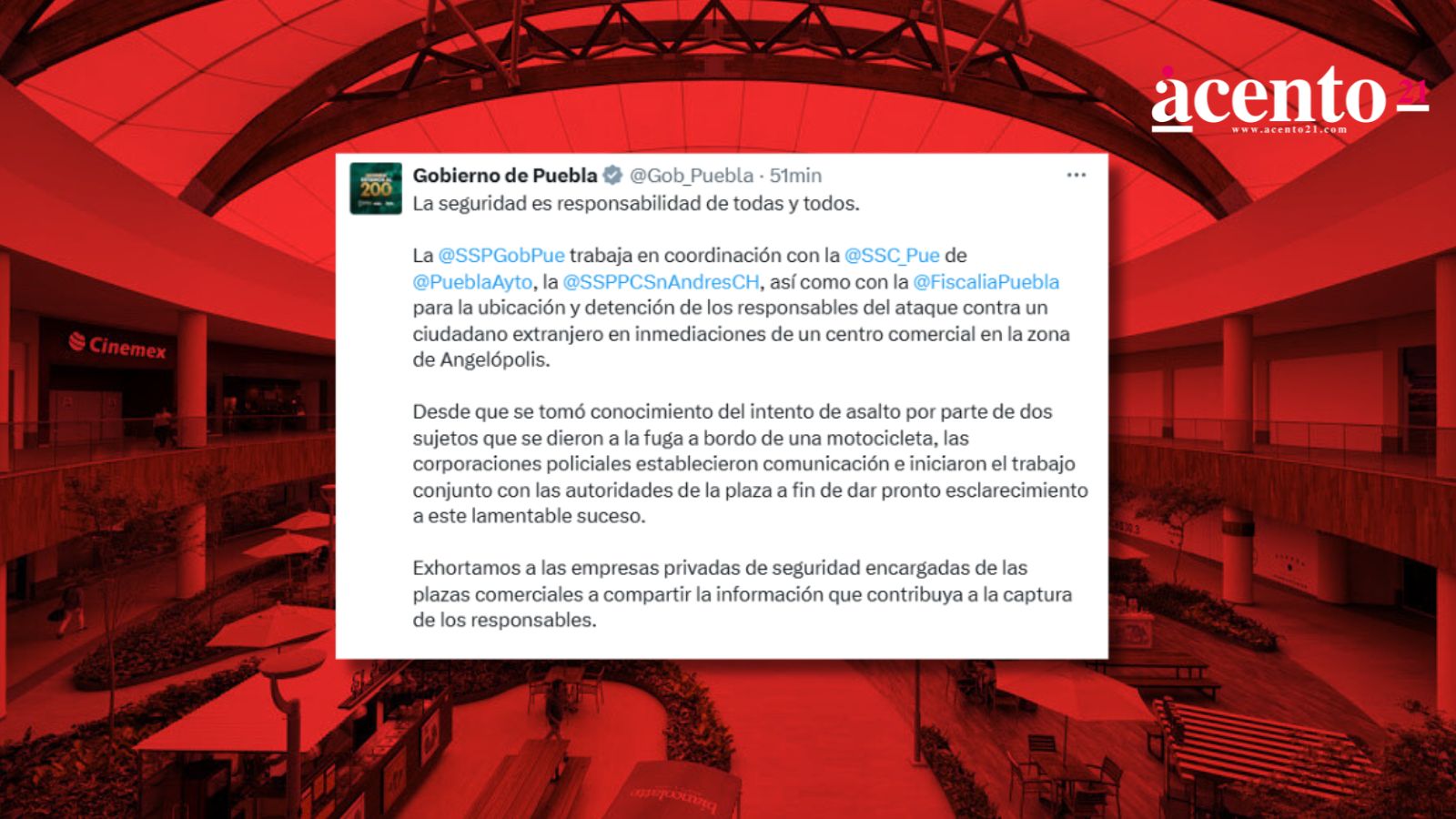 Autoridades investigan asesinato extranjero en Centro Comercial Solesta