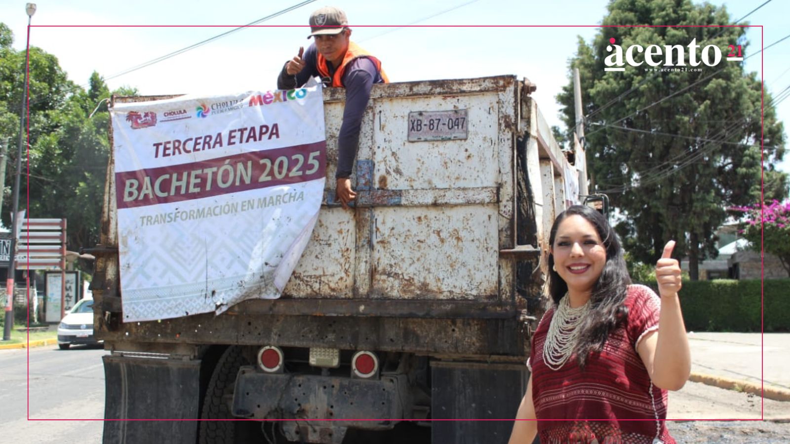 Supervisa Tonantzin Fernández obras de bacheo en San Pedro Cholula