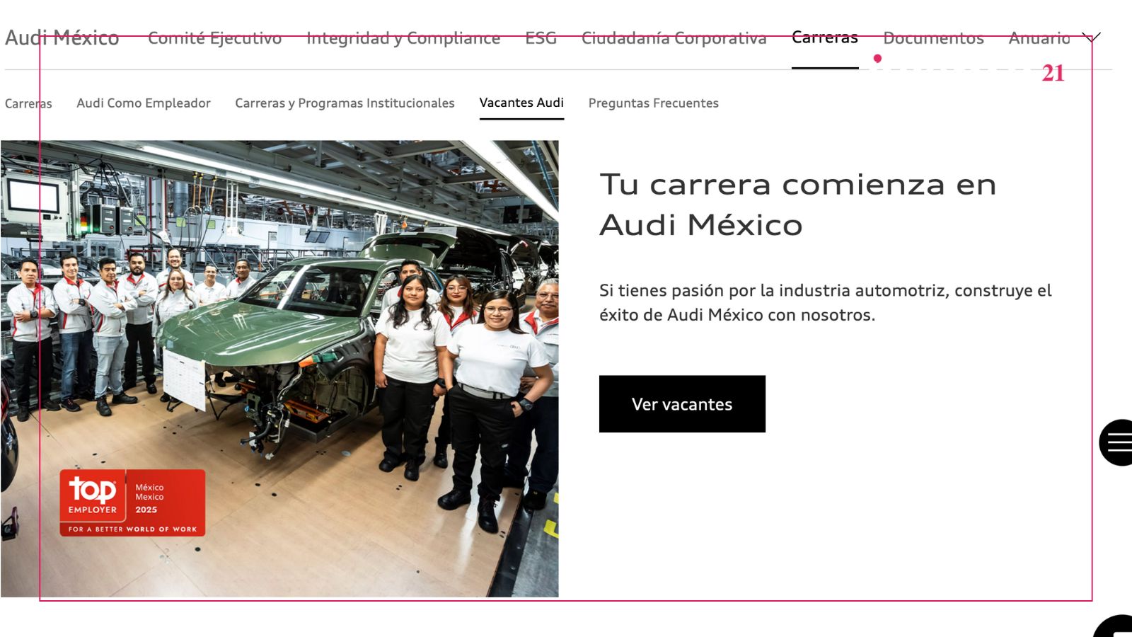 Audi emite convocatoria de prácticas profesionales con pago mensual de 6 mil pesos 