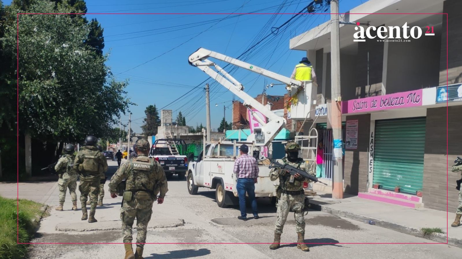 MARINA, SEDENA, Policía Estatal y Municipal desarticulan equipos de video vigilancia no autorizados en Cuautlancingo