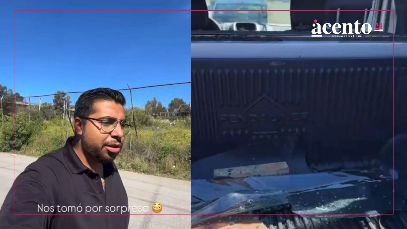 Paco el de las empanadas denuncia que la camioneta de su colaborador recibió un cristalazo