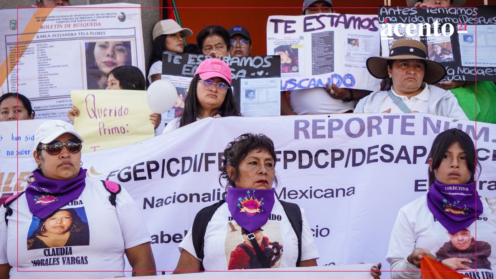 Colectivos marchan en Puebla en el marco del Día Internacional de las Víctimas de Desapariciones Forzadas