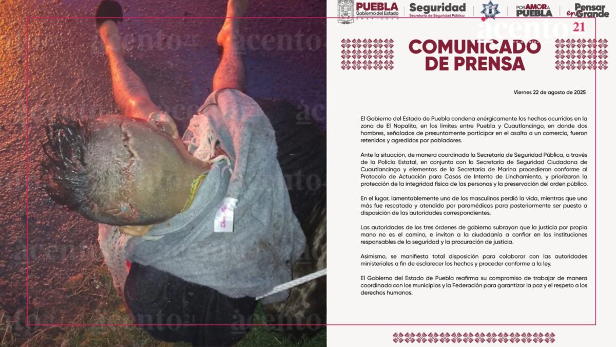 Hecho violento en Cuautlancingo; linchan a un hombre acusado de ser presunto ladrón