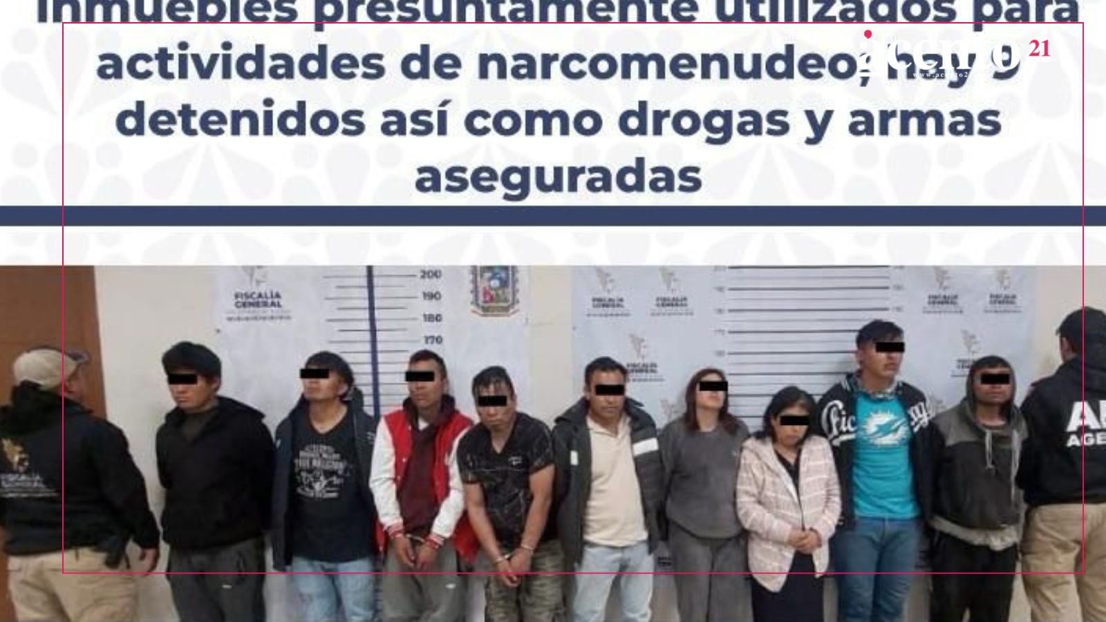 Detienen a nueve en Canoa tras cateo de 4 inmuebles utilizados para narcomenudeo