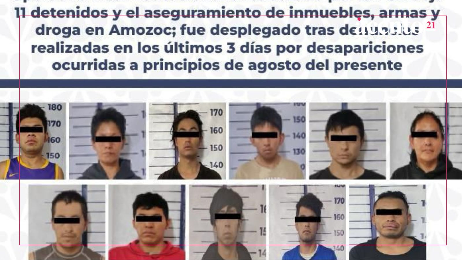 Tras denuncias por desaparecidos en Amozoc, detienen a 11 personas