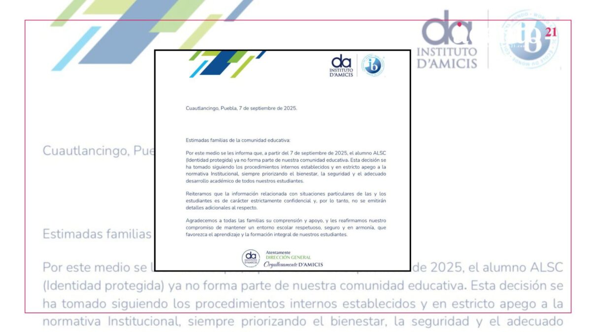 Presión de papás del D’Amicis provoca la dada de baja del menor implicado en el asesinato de una mujer
