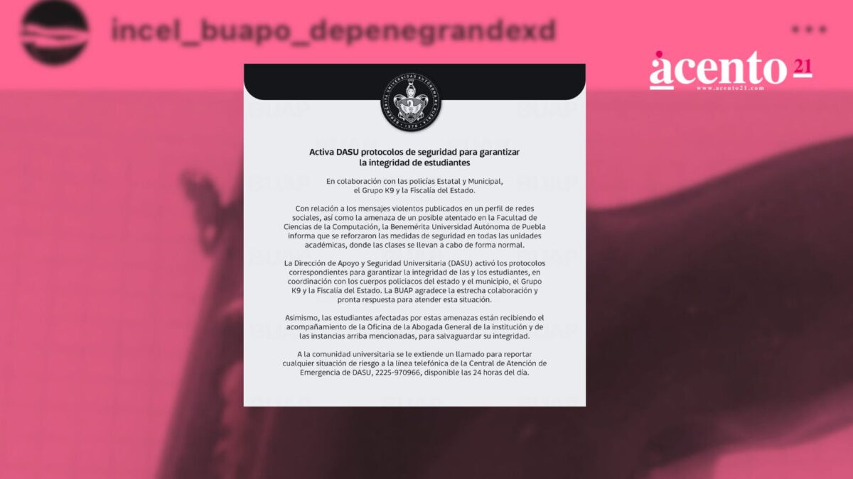 BUAP activa protocolos de seguridad ante amenaza de estudiante armado