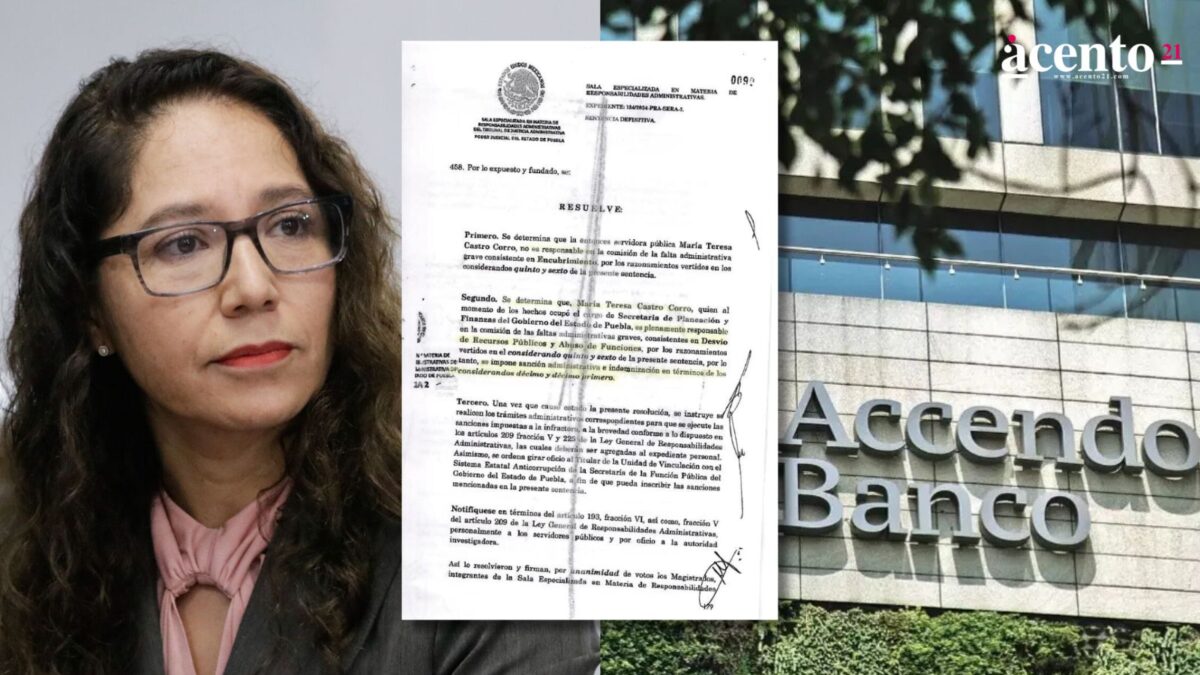 Inhabilitan a Teresa Castro, ex secretaria de Finanzas con Barbosa, por desvío de recursos en Accendo Banco