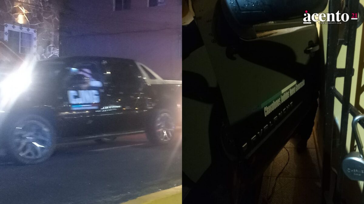 Camioneta con las siglas “CJNG” moviliza a policías y a la Marina en Tlatlauquitepec