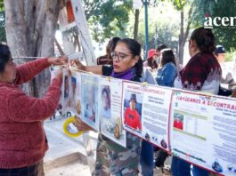 Familias del colectivo Voz de los Desaparecidos participaron en la mega marcha de CDMX previo a la inauguración del mundial