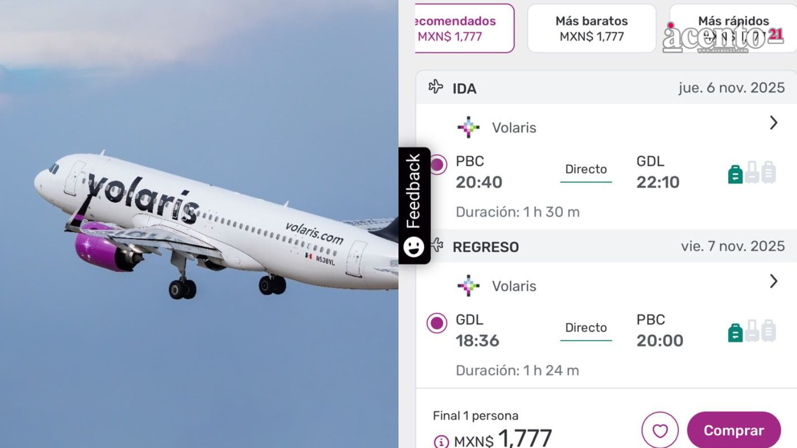 Inicia operaciones vuelo Puebla-Guadalajara con Volaris; estos son los precios