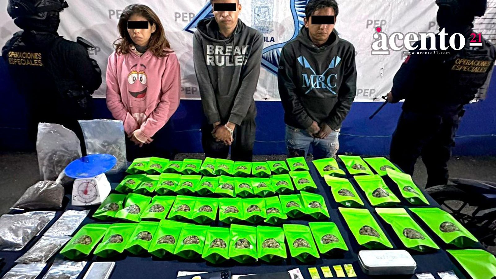 Detienen a tres narcomenudistas en la Guadalupe Hidalgo