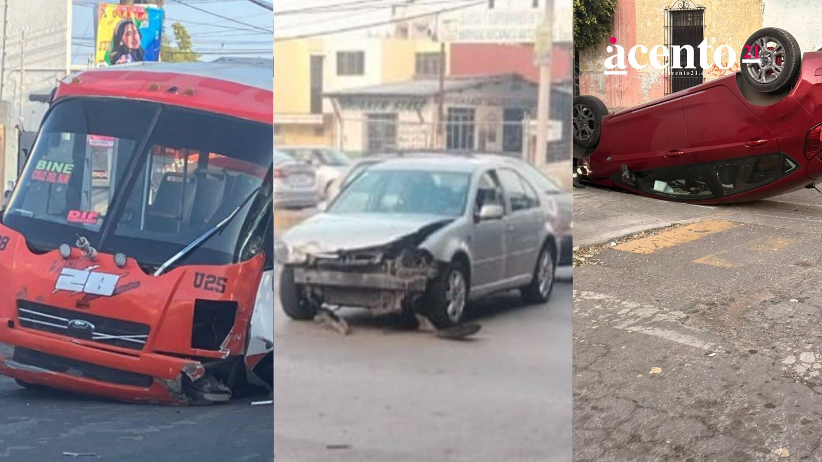 Mañana accidentada en Puebla: choques, volcaduras y fallas vehiculares