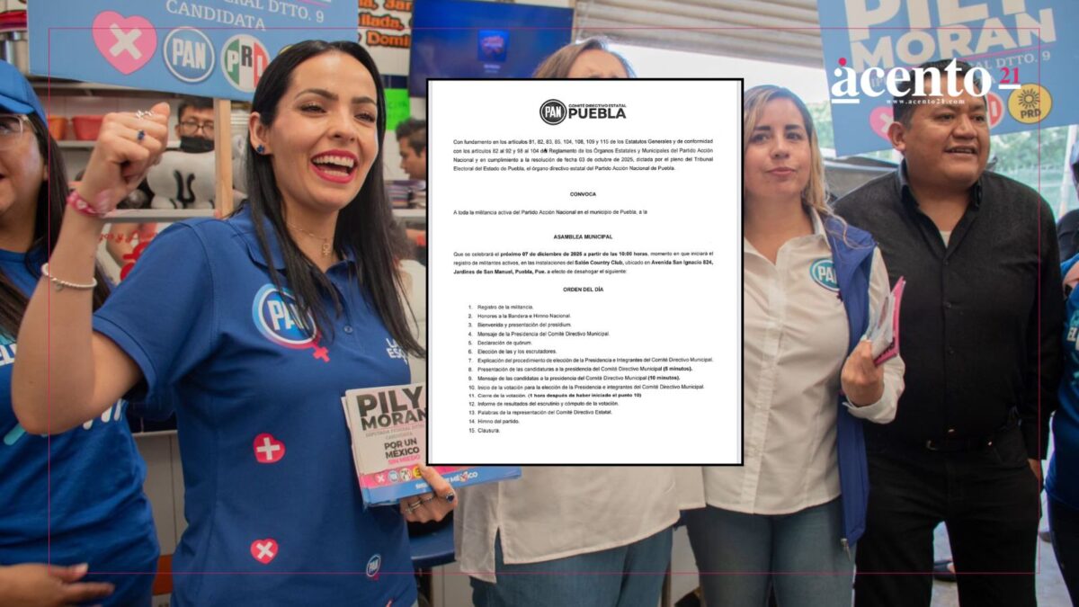 Elección de dirigencia del PAN en Puebla capital se repetirá el 7 de diciembre; será para mujeres