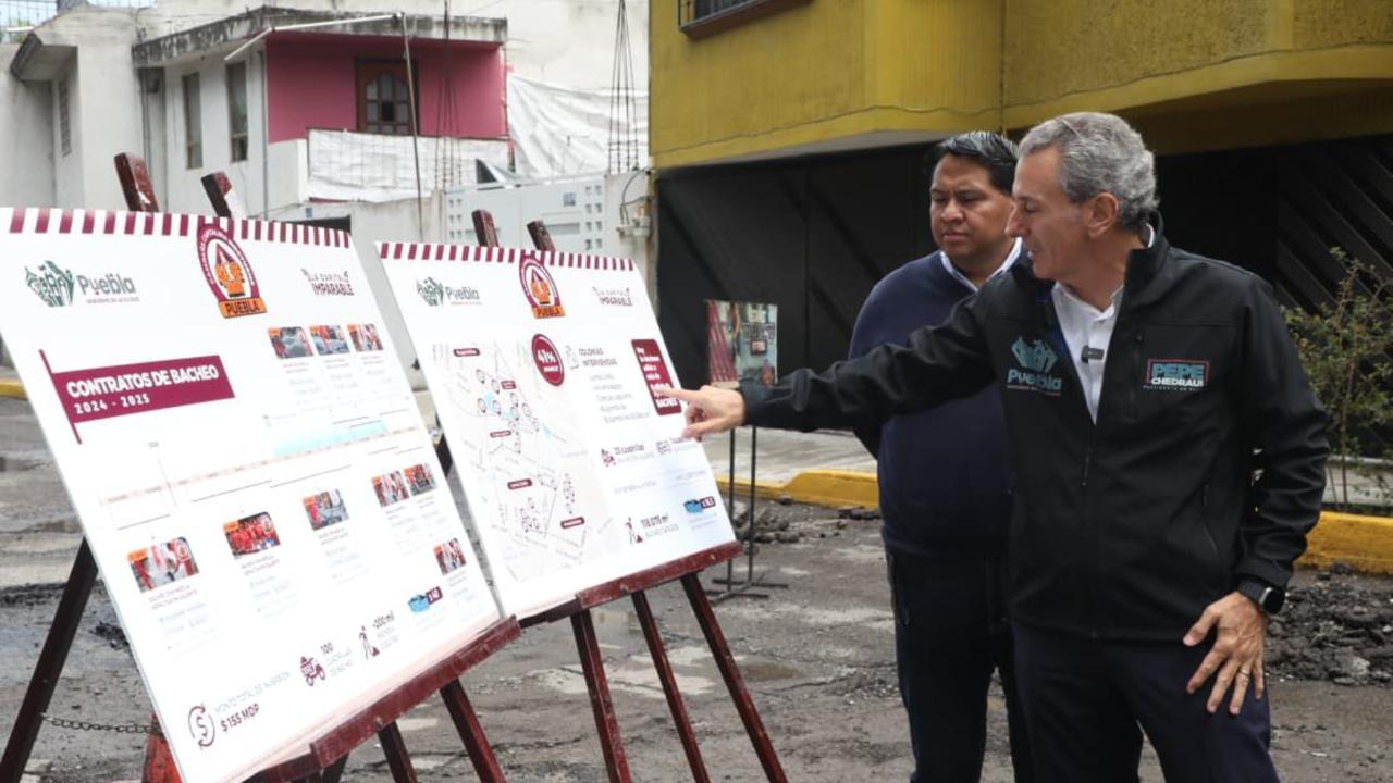 Fortalece Pepe Chedraui Campaña Bacheando Puebla con recursos obtenidos del programa Estaciónate Aquí