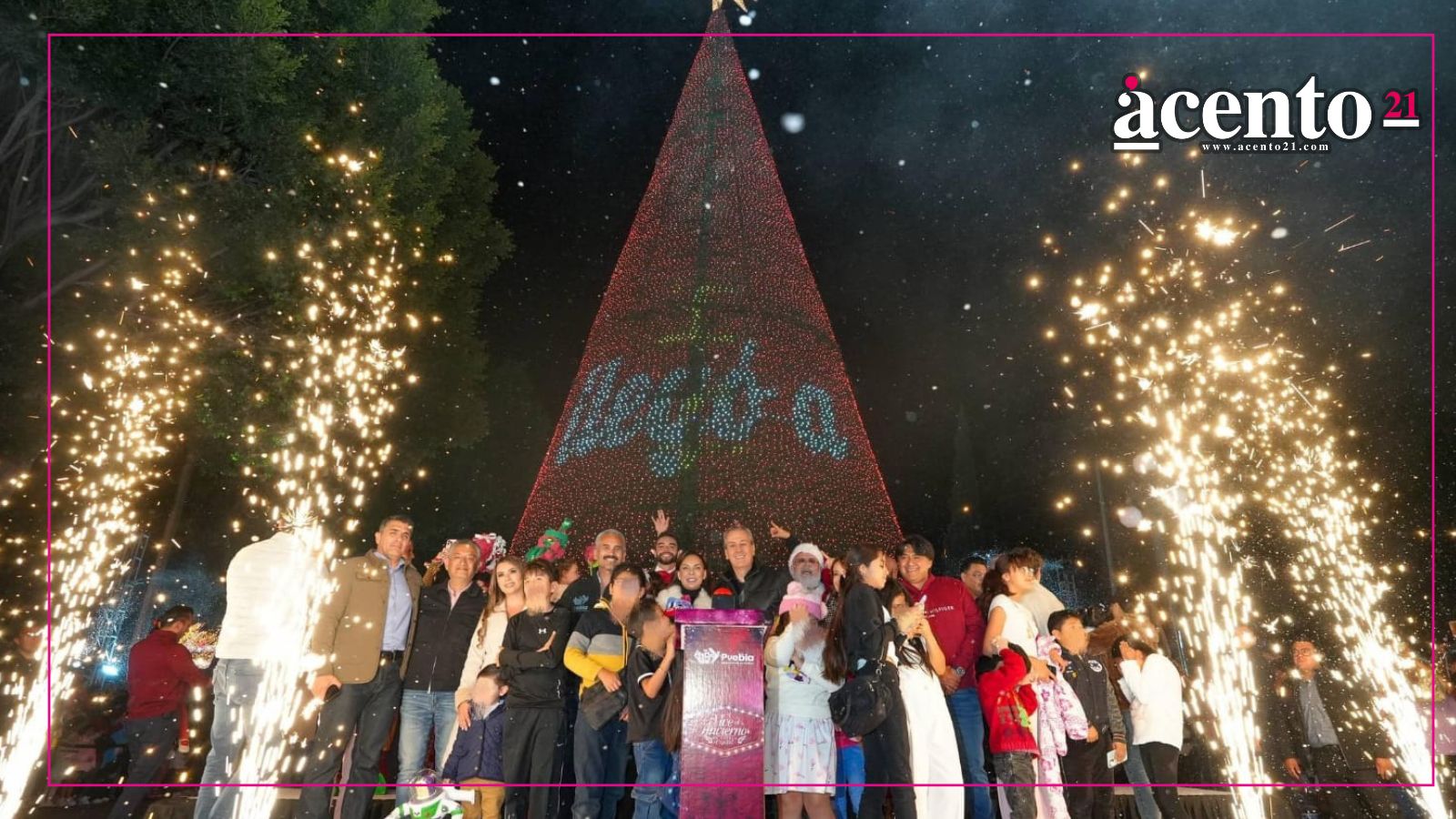 Con orden y tranquilidad fue el encendido del árbol en la capital poblana
