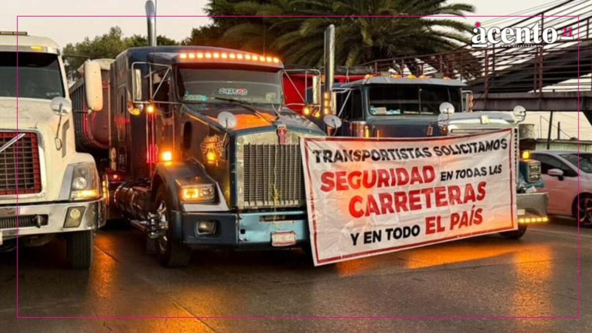 Caos vehicular en la México-Puebla; bloqueo es por transportistas que denuncian robo y extorsión