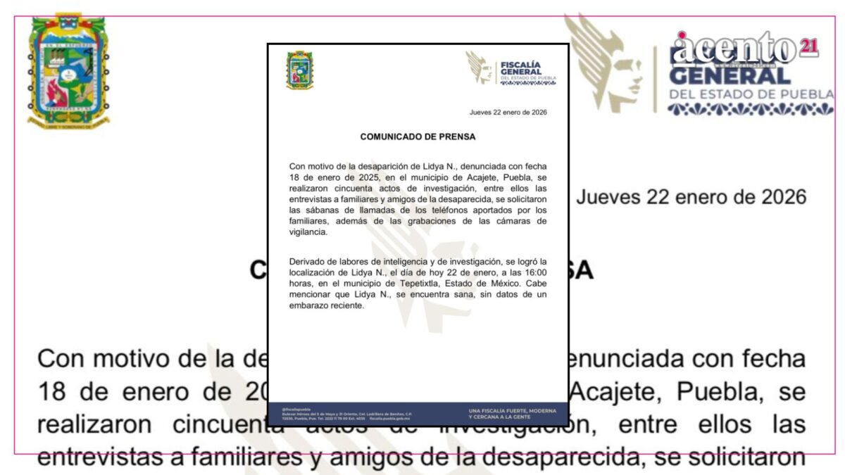 Localizan con vida a Lidya Valdivia, FGE confirma que no estaba embarazada