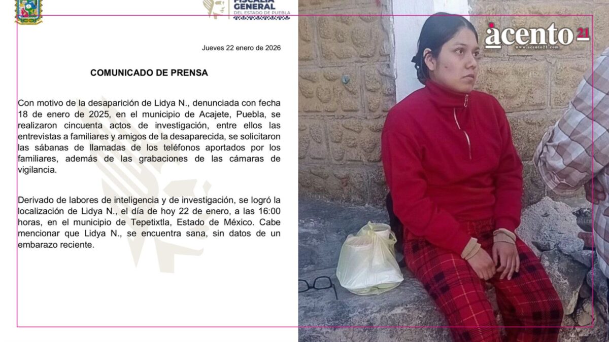 Con pijama y su desayuno fue localizada Lidya Valdivia en EDOMEX