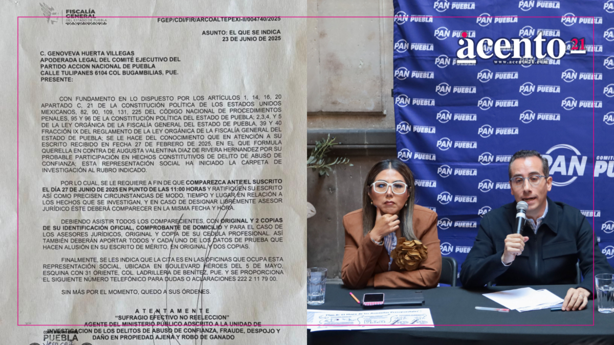 PAN Puebla denuncia a Augusta Díaz de Rivera por robo de laptops del Comité