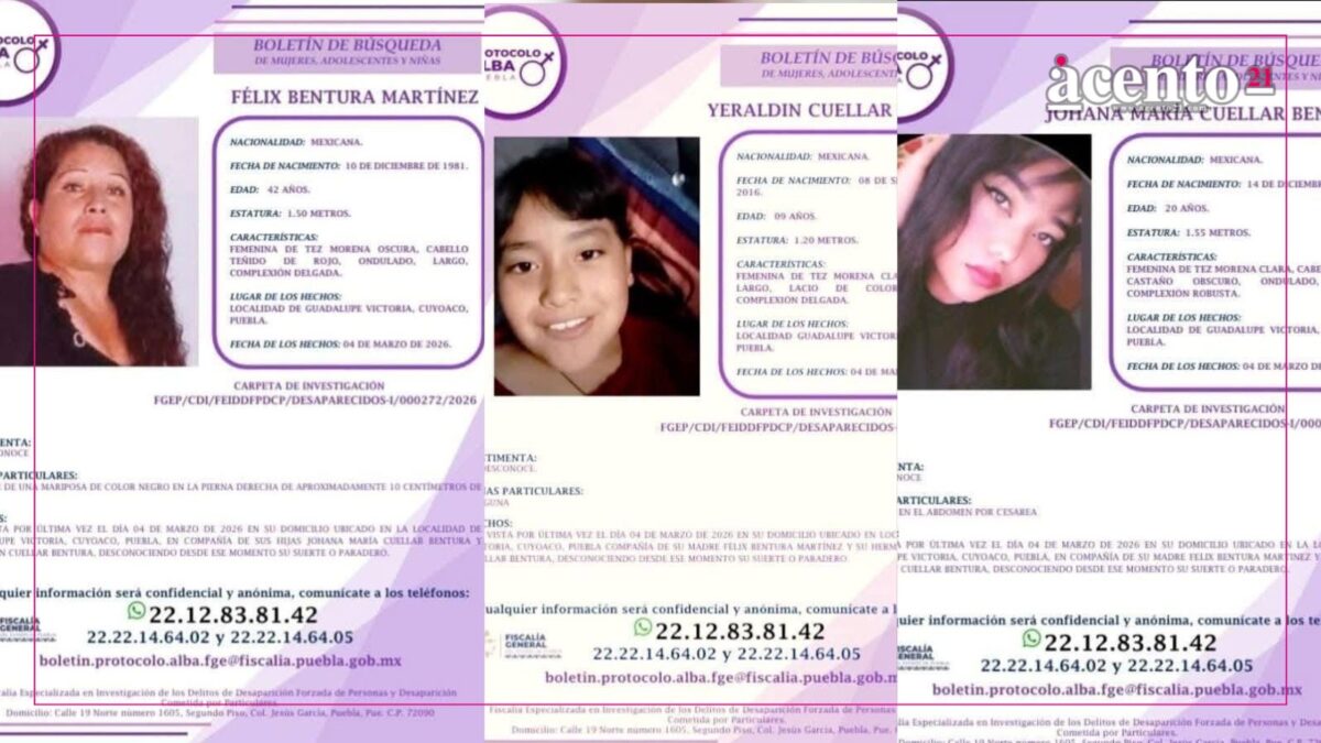 Localizan sin vida a una madre y sus dos hijas en Ixtacamaxtitlan; fueron privadas de la libertad en Cuyoaco