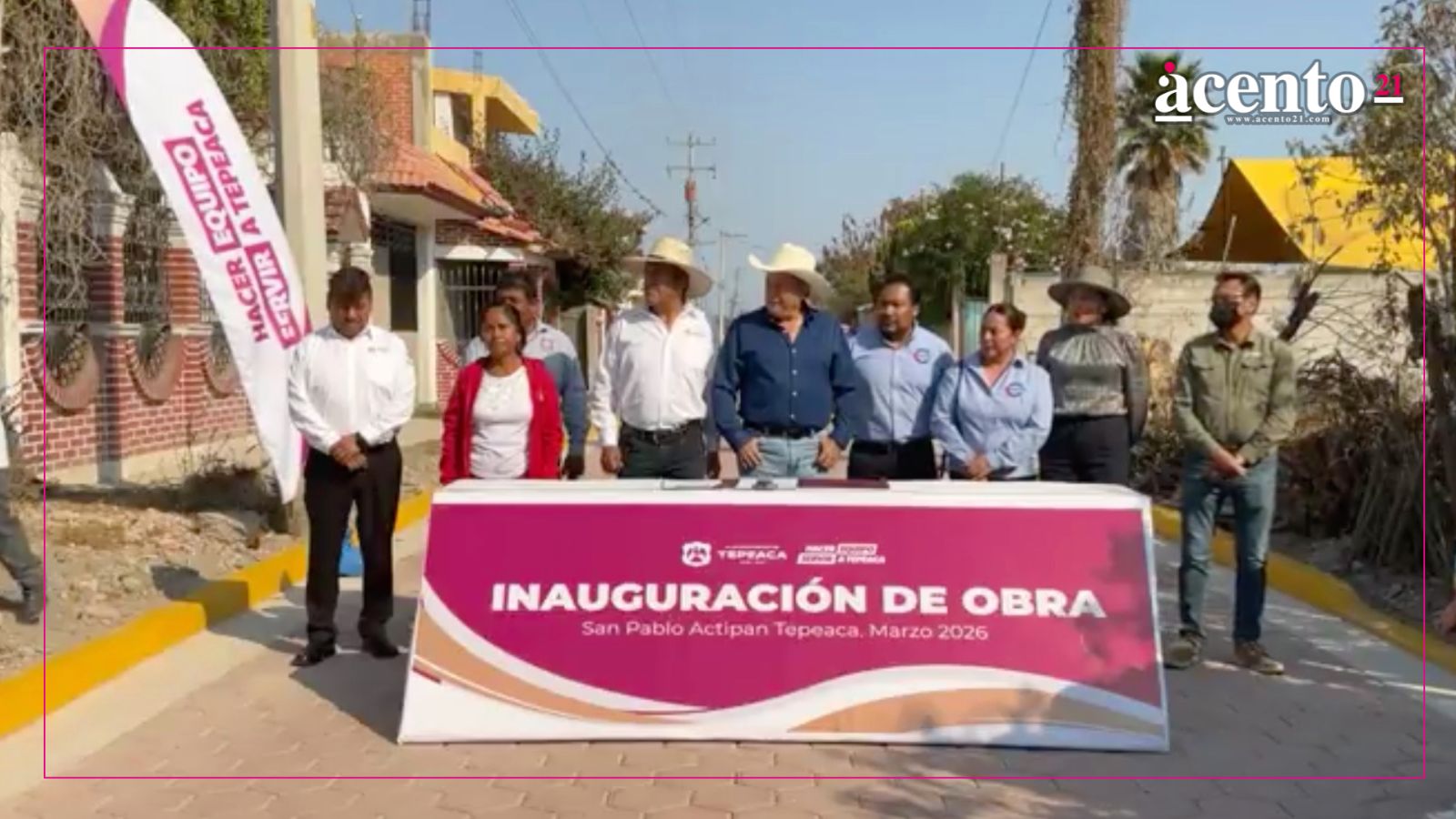 Ayuntamiento de Tepeaca inaugura pavimento en San Pablo Actipan