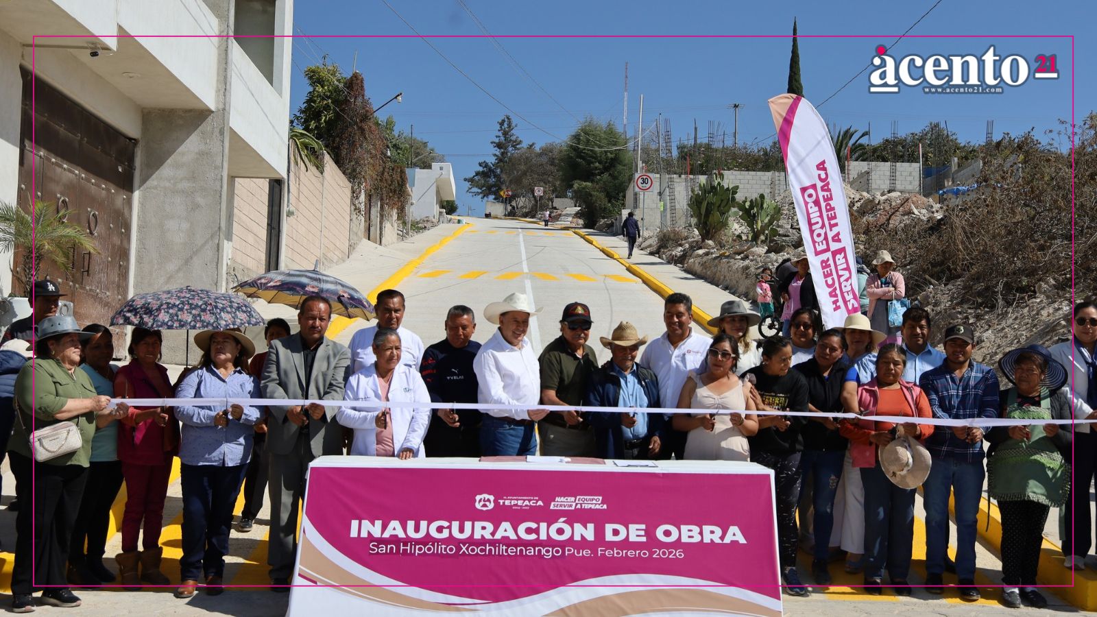 Rehabilitan calle Chihuahua en San Hipólito Tepeaca