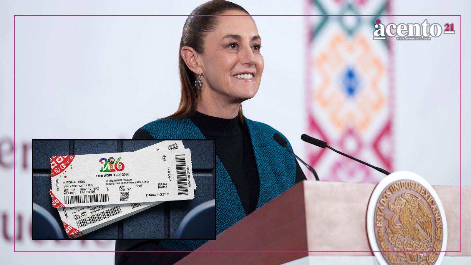 Claudia Sheinbamum rifará su boleto para la inauguración del Mundial 2016