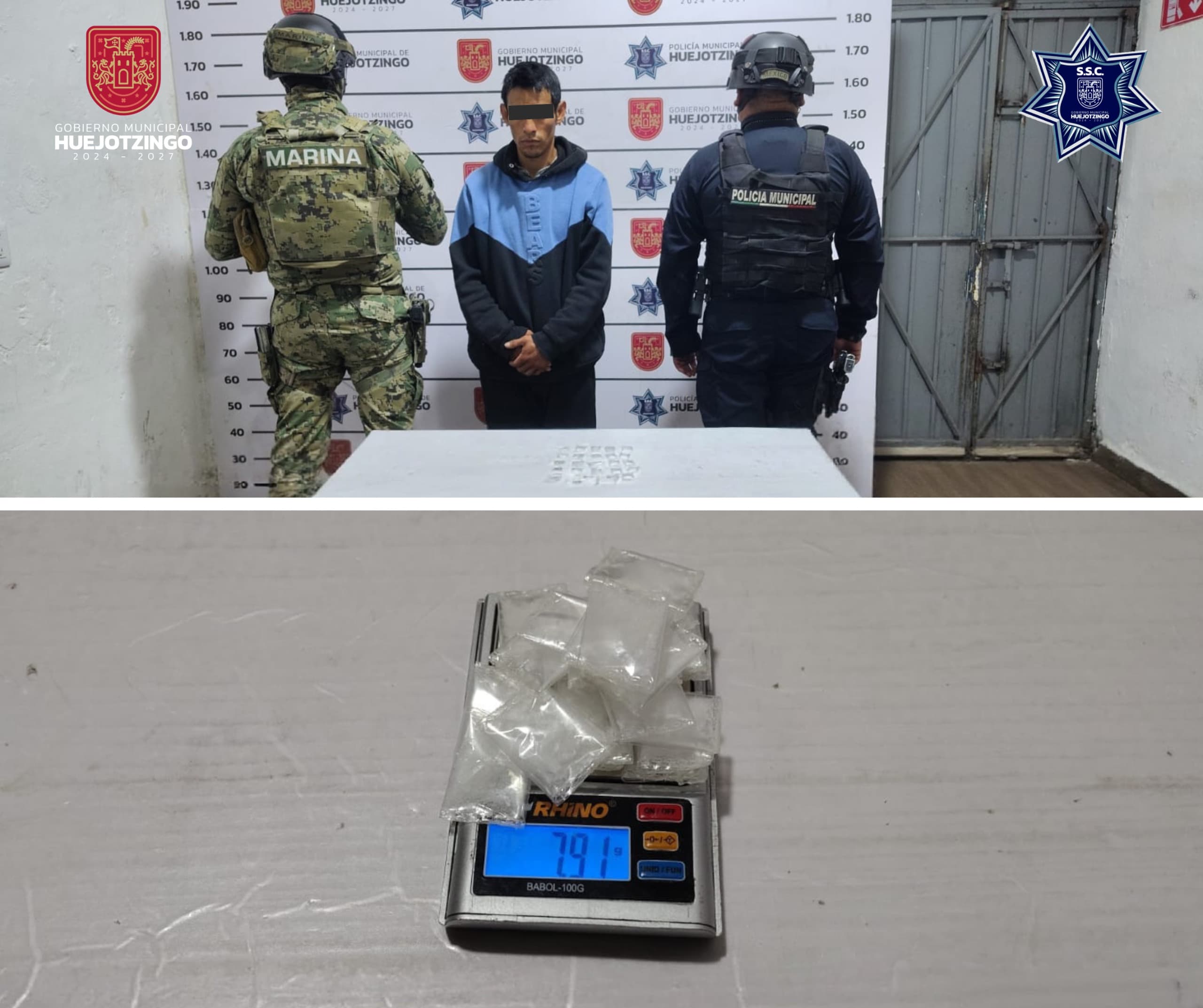 fortalece ssc de huejotzingo estrategia de seguridad: detienen a tres por robo de vehículo y narcomenudeo