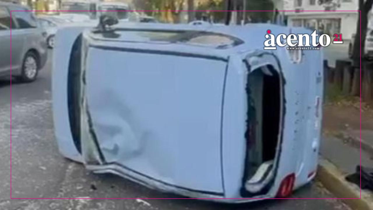Por presunta falla de semáforos ocurre choque y volcadura en Huexotitla