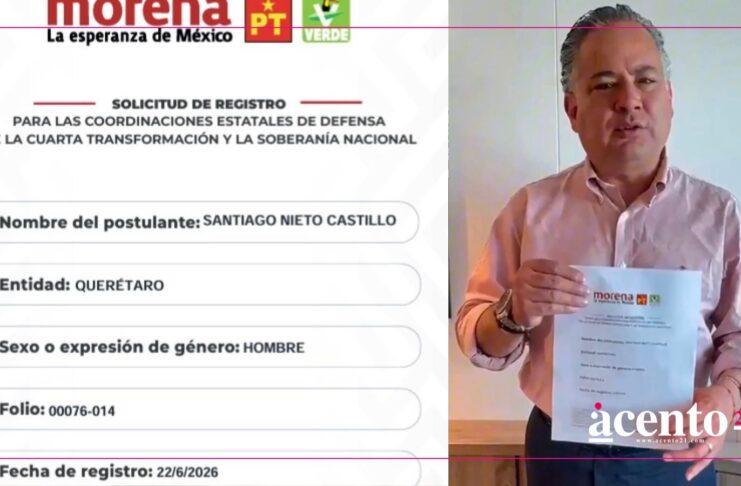 Santiago Nieto se registra en el proceso interno de Morena rumbo a Querétaro 2027