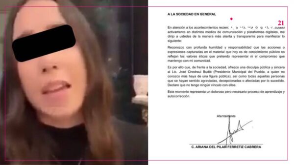 Ariana Ferretiz ofrece disculpa pública tras polémica detención en San Andrés Cholula