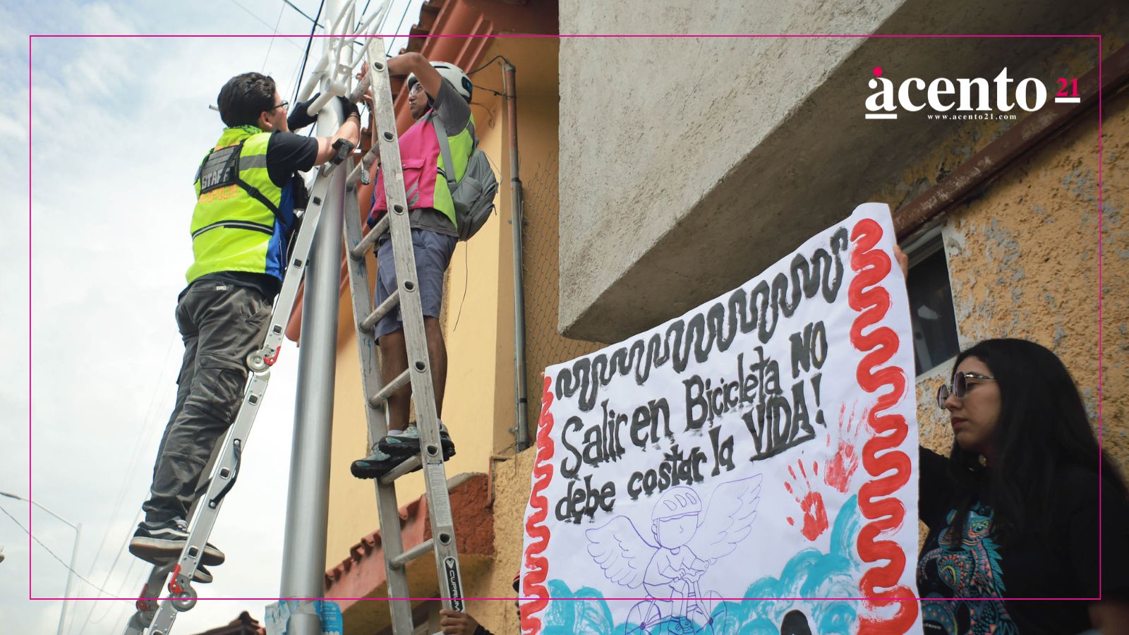 Colocan bicicleta blanca en memoria de Cuitláhuac Muñoz y para exigir justicia