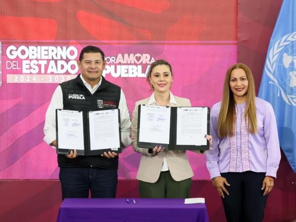Puebla y ONU Mujeres firman acuerdo para fortalecer igualdad de género y atención a la violencia contra las mujeres
