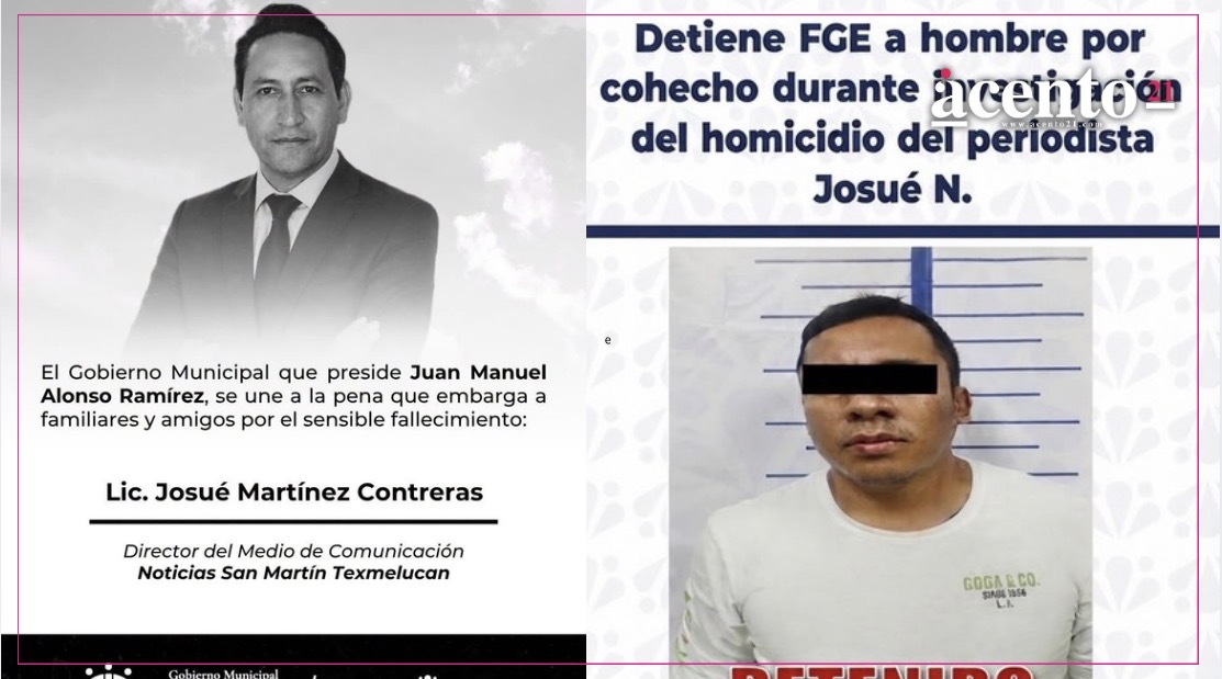Detienen a edil auxiliar de San Lucas Atoyatenco tras asesinato del periodista Josué Martínez