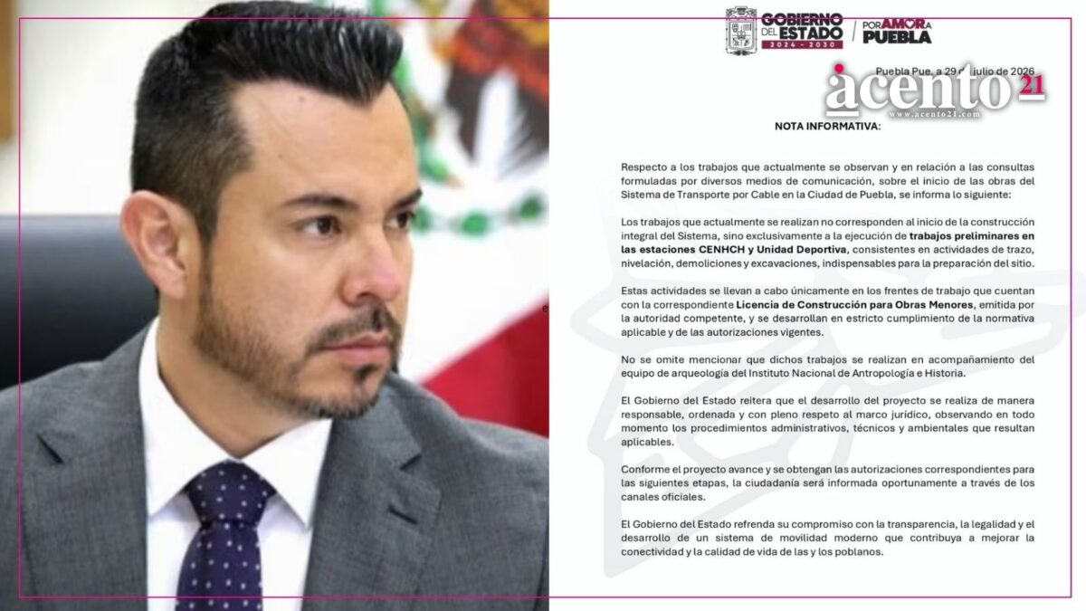 Gobierno de Puebla aclara que trabajos en el Cablebús son únicamente preliminares