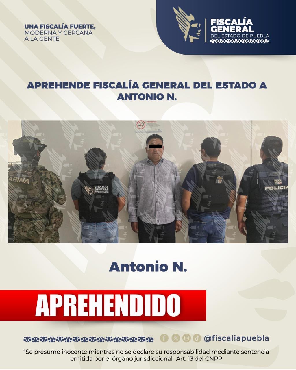 FGE detiene al secretario de seguridad en Atlixco por cohecho y abuso de autoridad