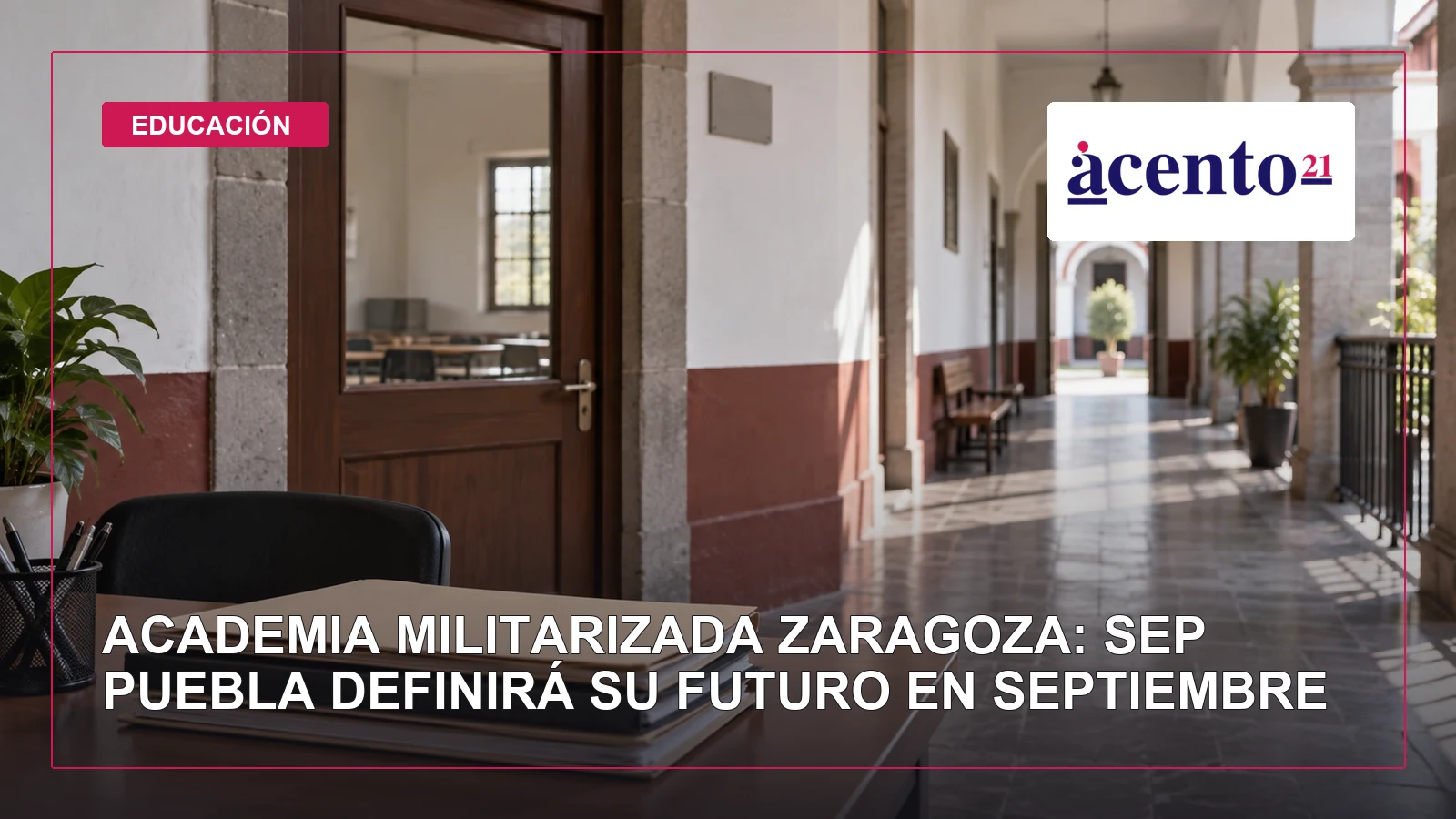 Fachada escolar vacía asociada a la revisión educativa de la Academia Zaragoza