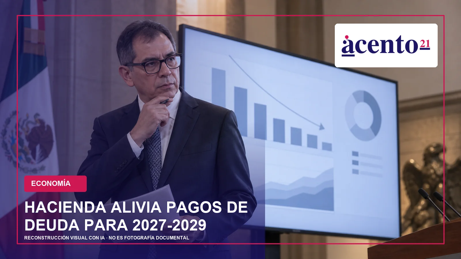 Edgar Amador revisa una proyección abstracta sobre el perfil de deuda pública
