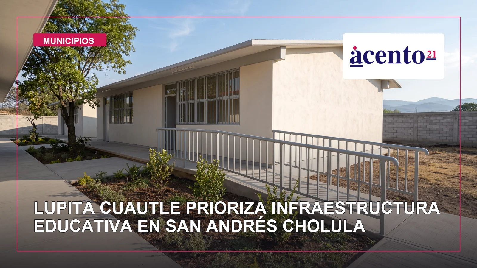 Instalaciones escolares mejoradas y vacías en un municipio de Puebla
