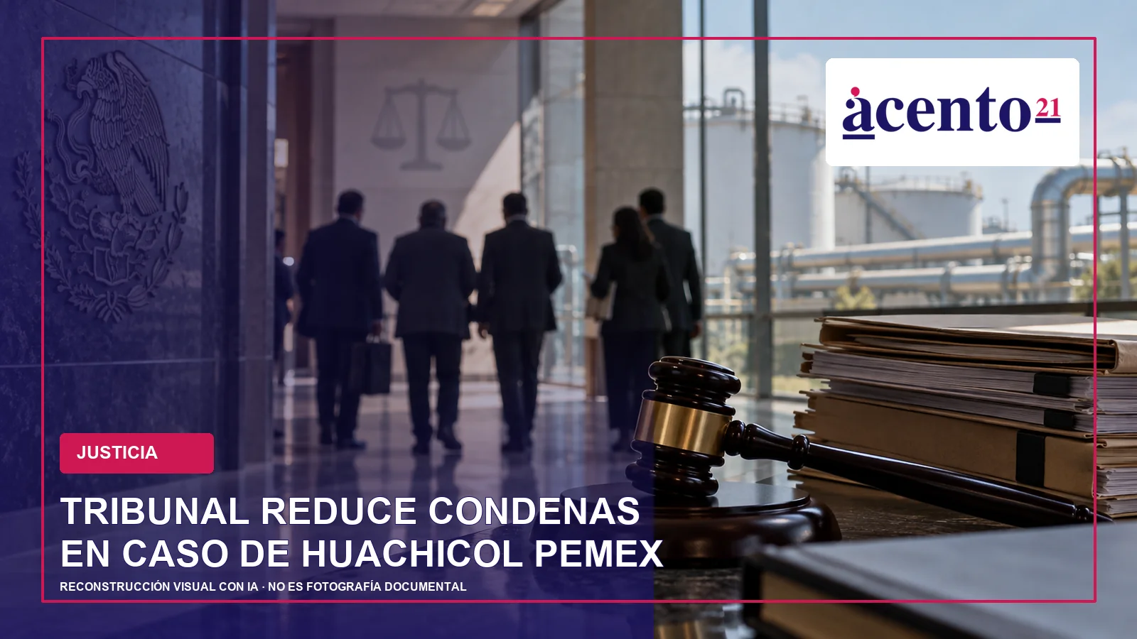 Reconstrucción no identificable de un tribunal federal y una instalación de combustibles