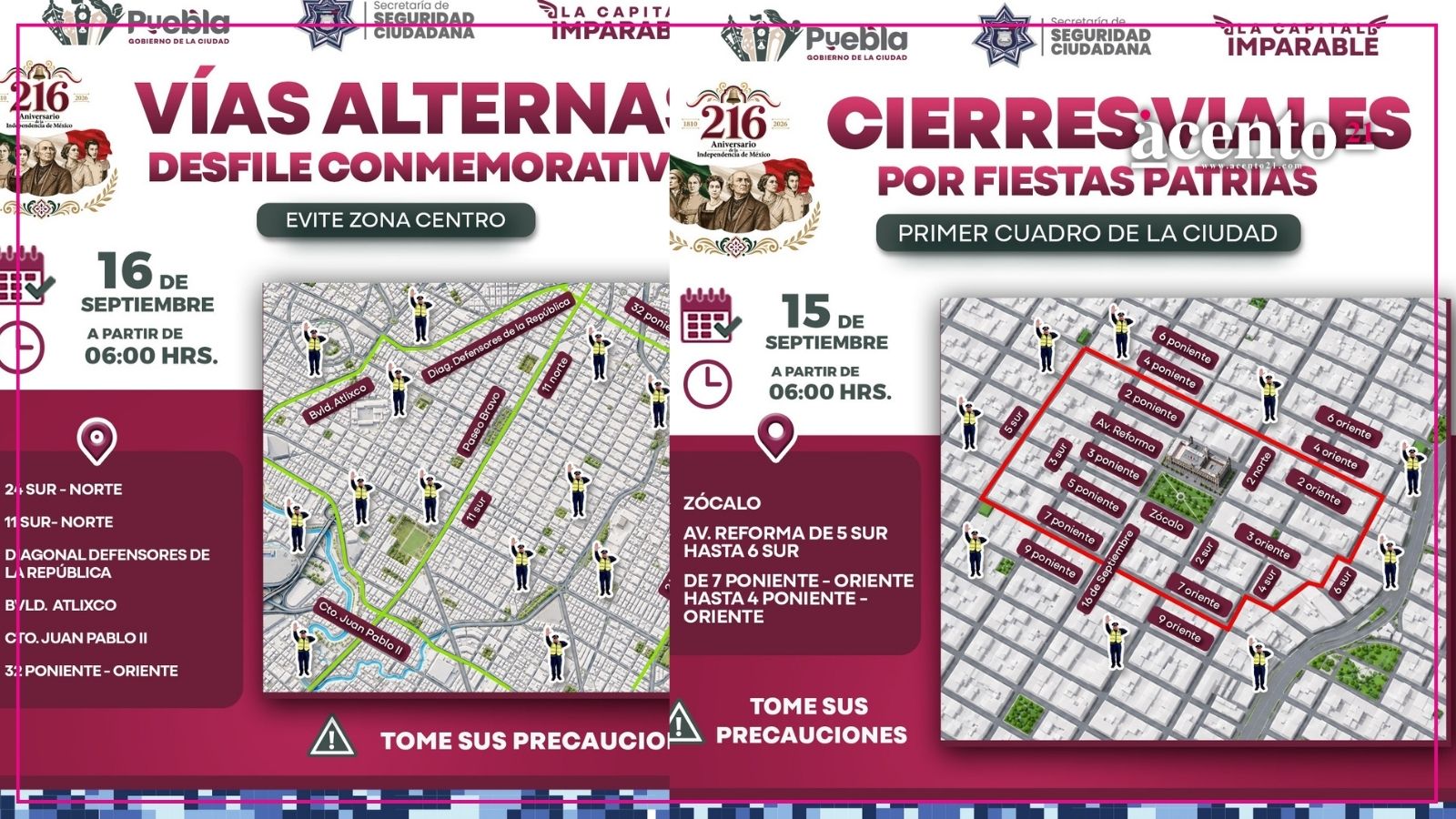 Informa Gobierno de Pepe Chedraui cierres viales ante las Fiestas Patrias 2026