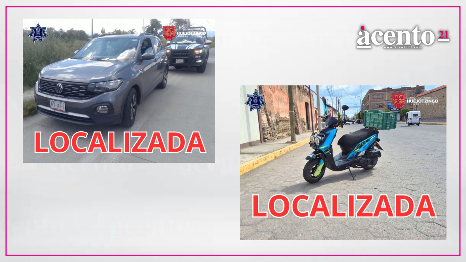 Policía de Huejotzingo recupera camioneta y motoneta con reporte de robo Policía de Huejotzingo recupera camioneta y motoneta con reporte de robo