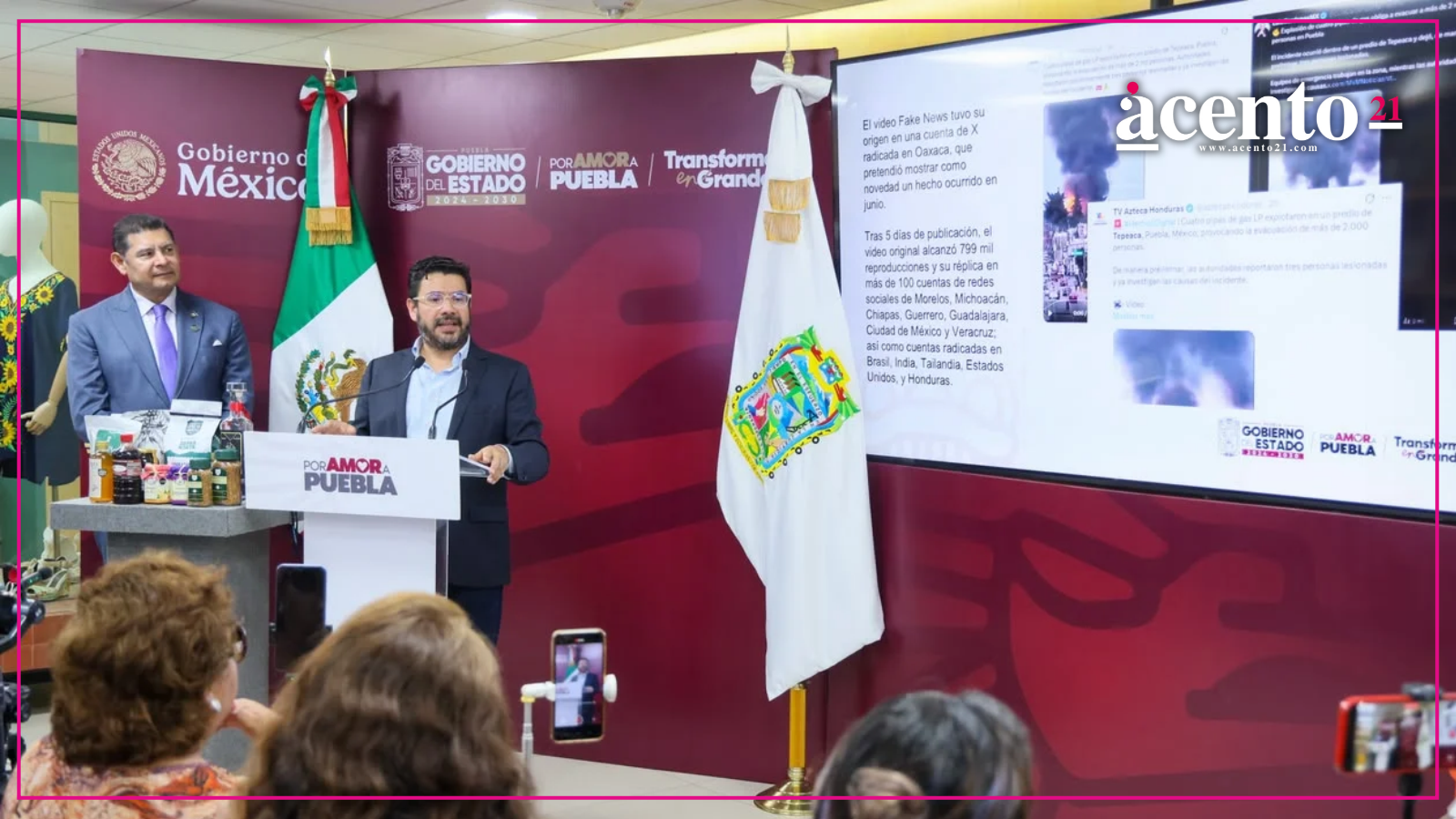 Armenta refuerza comunicación ante desinformación en Puebla